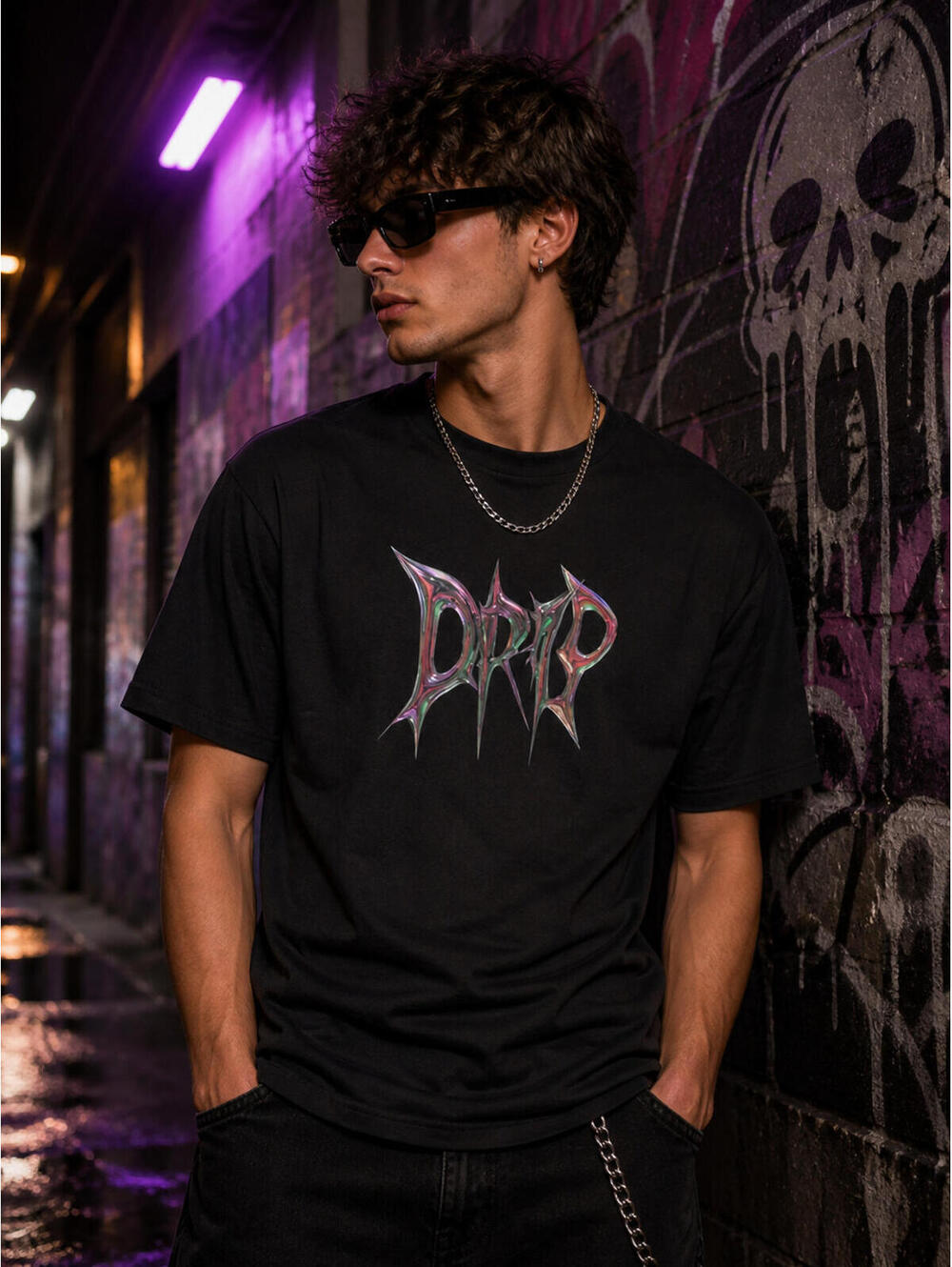 Mister Tee DRIP Graphic T-Shirt Black XXXL Streetwear NWT